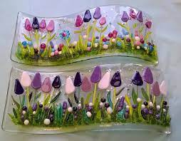 Fused Glass Tulip Waves Glass Fusing Projects Fused Glass Artwork Fused Glass