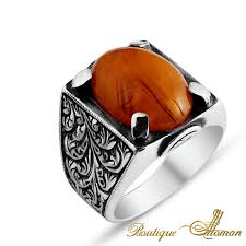 Hand Made Silver Man Ring Silver Amber Jewellery Silver Oriental Fashion Jewelry Manring Manjewelry Ring Rings For Men Silver Man Gold And Silver Rings