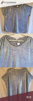 Dress Barn Holiday Silver Top Silver Tops Dresses Party Tops