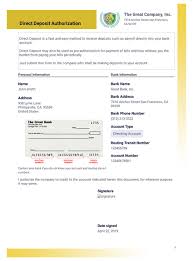 direct deposit authorization pdf templates jotform