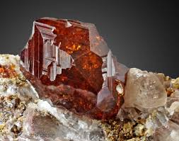 Garnet deep red gemstone raw crystal