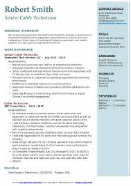 cable technician resume samples