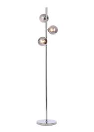 Quint Floor Lamp H151cm X W24cm Silver Floor Lamp Lamp Smoked Glass