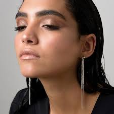 Extra long silver clearance earrings