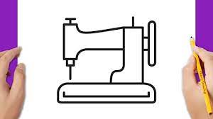How To Draw A Sewing Machine - Youtube