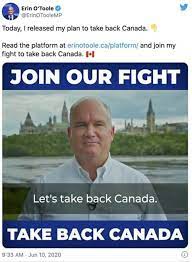 Erin o'toole during his first speech as leader of the conservative party of canada. Iqra Khalid On Twitter Yesterday S Eye Opening Insurrection In Washington Should Serve As A Reminder We In Canada Are Not Immune From This Rhetoric And Its Consequences Erin O Toole Borrows From Trump S