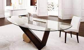 Glass, oval kitchen & dining room tables : Dining Room Impressive Table Idea Designed With Oval Shaped Glass Dining Table With Dining Table Modern Dining Table Contemporary Dining Room Interior Design