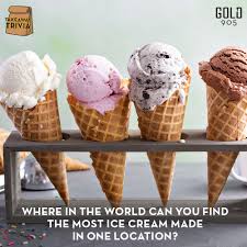 What year were ice cream cones invented? Mediacorp Gold 905 Everybody Screeeeaaaam Today S Takeaway Trivia Question Is Such A Sweet Treat Where In The World Can You Find The Most Ice Cream Made In One Location Drop Your