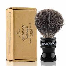 Anbbas Pure Black Badger Hair Brush For Man Wet Shave Stater Shaving Kit