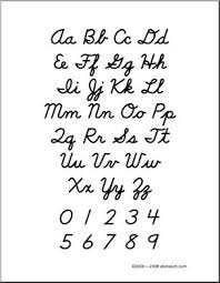 cursive letters alphabet chart poster and handwriting