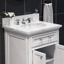 Vanity In White With Marble Top