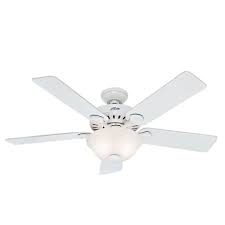 Prominence home 52 espy bright white remote control ceiling fan, 3 blades. Hunter Pro S Best Five Minute 52 In Indoor White Ceiling Fan With Light Kit 53251 The Home Depot