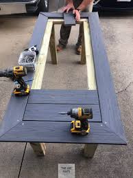 Diy Outdoor Table What To Do With Leftover Composite Decking Diy Outdoor Table Woodworking Projects Diy Diy Outdoor Furniture