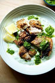 Smoky Marinated Grilled Chicken Thighs Alexandra S Kitchen Recipe Cucumber Yogurt Cucumber Yogurt Sauce Marinated Grilled Chicken