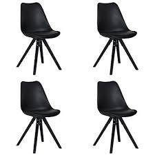 Design Furniture Collection Dfc Eames Style Upholstered Dining Chair Set Of 4 Black Modern Kitchen Dinin Side Chair Dining Room Dining Chair Set Dining Chairs