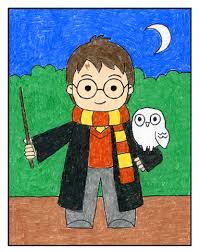 Then draw eyebrows, glasses and smile. How To Draw Harry Potter Art Projects For Kids