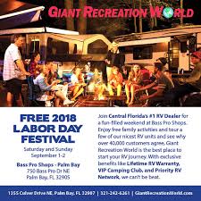 We did not find results for: Event Spotlight Giant Recreation World Rv Hosts Free 2018 Labor Day Festival This Weekend In Palm Bay