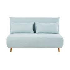 Banquette Convertible 2 Places Bleu Glacier Nio Maisons Du Monde Daybed Sofa Banquette Mini Sofa