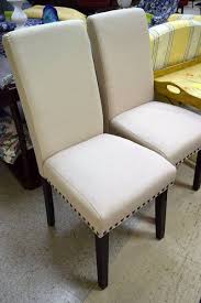 Dwell Home Inc Pair Of Brand New Parsons Dining Chairs Accent Chairs With Rice Paper Upholstery Parsons Dining Chairs Dining Chairs Home Inc