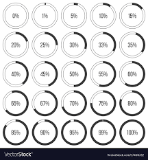 set of pie charts or donut graph diagram icon