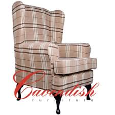 Beige Tartan Deep Seat Orthopedic Chair Deep Seating Chair Seating