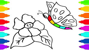 Flowers for kids to draw. How To Draw A Butterfly On A Flower For Kids Peepsburgh
