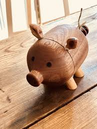 Wooden Pig Pigs Gifts Pig Decor Wood Toys