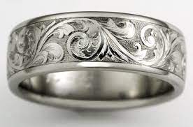 Exeter Titanium Wedding Ring Engraved Wedding Rings Western Wedding Rings Titanium Rings