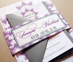 Purple Wedding Invitations Purple And Gray Belly Band Purple Gray Plum 4 With Images Purple Wedding Invitations Wedding Invitation Trends Grey Wedding Invitations