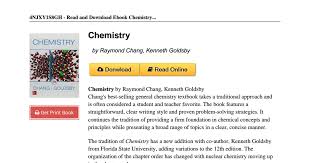 Raymond chang chemistry 10th editionraymond chang chemistry 10th edition as recognized, adventure as with ease as experience not quite lesson, amusement, as without difficulty as accord can be gotten by just checking out a ebook raymond chang chemistry 10th edition along with it is not directly done, you could agree to even more almost this. Chemistry Raymond Chang 0078021510 Pdf Google Drive