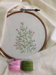 The outline stitch used in hand embroidery: Outline Stitch Sweet Roses Crewel Embroidery Crewel Embroidery Patterns Embroidery Stitches