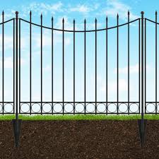 Vigoro Beaumont 40 4 In H X 49 6 In W Black Steel 3 Rail Fence Panel 860121 The Home Depot In 2020 Stone Walls Garden Fence Panels Rail Fence