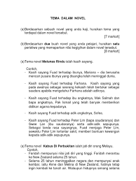 Pengorbanan anak muda untuk mempertahankan warisan seni kebudayaan dan kesasteraan demi memenuhi amanah arwah ayahnya. Contoh Tema Novel Kami
