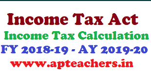 The easiest way to calculate your income tax according to your income is. Income Tax Act And Income Tax Calculation For Fy 2018 19 For Ay 2019 20 Apteachers Website