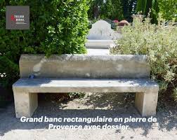 Grand Banc Rectangulaire En Pierre De Provence Avec Dossier Atelier Alain Bidal Isle Sur Sorgue En 2020 Banc Pierre Pierre Naturelle