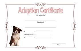 Dog Adoption Certificate Free Printable 2nd Design Adoption Certificate Dog Adoption Certificate Dog Adoption