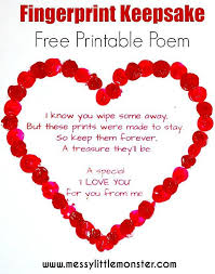 Fingerprint Heart Poem Valentines School Valentines Poems Valentines Day Poems
