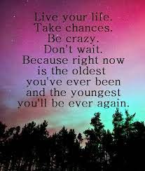 Quotes tend to be simplistic and easy to remember and they echo what is in our hearts. Take Chances Be Crazy Don T Wait Good Life Quotes Funny Quotes About Life Positive Quotes