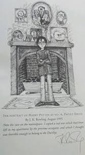 I Love J K Rowling S Illustrations Harry In Front Of The Dudleys Fireplace Harry Potter Harry Potter Obsession Potter