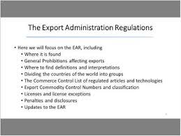 Export Administration Regulations Export Gov