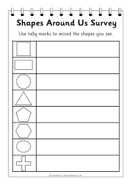 Shapes Hunt And Survey Worksheets Sb5067 Sparklebox