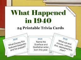 Trivia quizzes are a great way to work out your brain, maybe even learn something new. 81st Birthday 1940 Trivia Cards Anniversary Games Etsy In 2021 Milestone Birthday Party 80th Birthday Party Anniversary Games