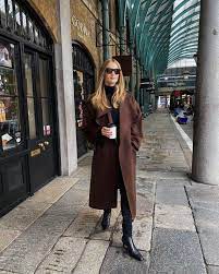 This Effortless Outfit Proves That A Chocolate Brown Coat Is Essential The Cool Hour Brown Coat Outfit Coat Outfit Casual Winter Coat Outfits