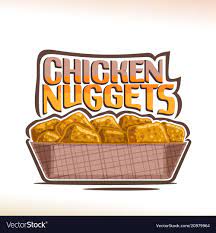 One secret to these chicken nuggets is the size of the chicken pieces: Logo For Crispy Chicken Nuggets Royalty Free Vector Image Chicken Nuggets Crispy Chicken Logo Food