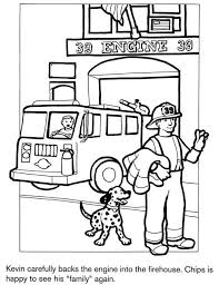 Color the picture of the fire truck and the dalmatian then use scissors and tape to turn the worksheet into a placemat. Fire Station 68484 Buildings And Architecture Printable Coloring Pages