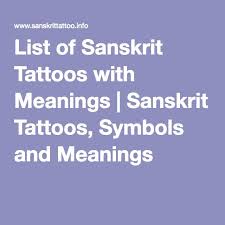 Sanskrit Tattoos Symbols And Meanings Sanskrit Tattoo Symbols And Meanings Sanskrit