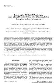 Via giorgio la pira, 4, 50121 firenze fi, italia16760. Rosenbergite Alf F0 5 H2o 0 5 4 H2o A New Mineral From The Cetine Mine Tuscany Italy Description And Crystal Structure European Journal Of Mineralogy Volume 5 Number 6 Schweizerbart Science Publishers