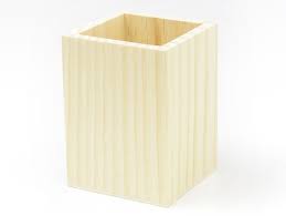 Métal, plastique, en couleur, uni. Pot A Crayons Carre En Bois A Customiser
