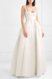 Emilia Wickstead Diamond Duchesse Satin Gown Net A Porter Com Satin Gown Gowns Online Wedding Dress