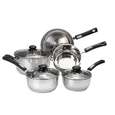 Stainless steel kitchen storage canisters set the pure source india glass jar collection was created to add style and function to all rooms of. Hamilton Beach 8 Piece Stainless Steel Cookware Set With Bakelite Handles Shophq